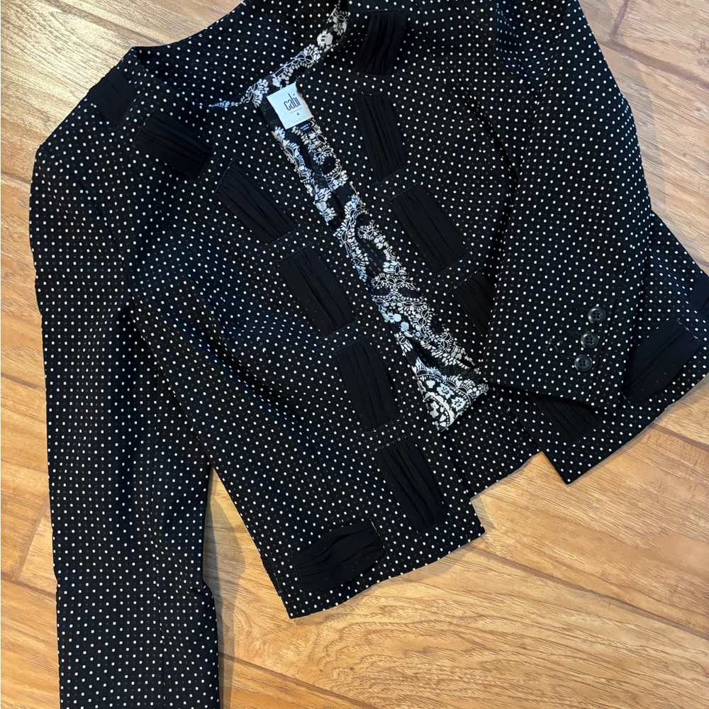 CAbi Black and White Polka Dot Blazer